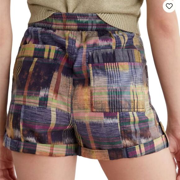 Anthropologie Pilcro Heirloom Tie-Dye Plaid Shorts - Picture 5 of 7